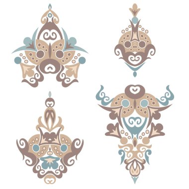 Vector soyut süsleme doğası klasik tasarım elementleri. Çiçek kompozisyonları dizisi