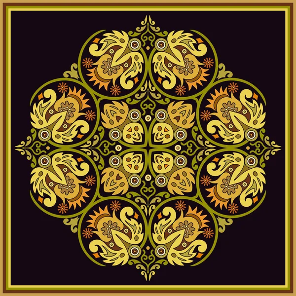 Illustration Ornementale Florale Décorative Abstraite Vectorielle Fond Carré — Image vectorielle