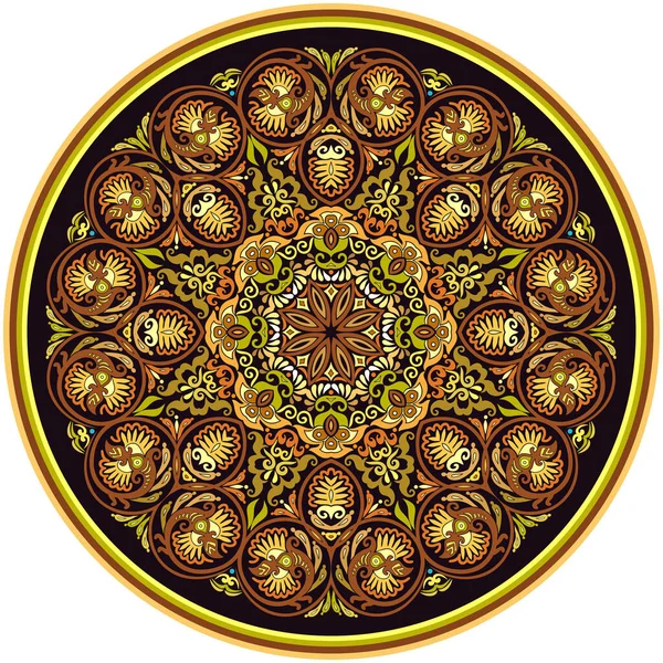 ベクトル装飾抽象的な花のラウンドイラスト — ストックベクタ