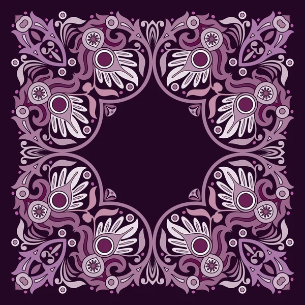 Ilustración Ornamental Floral Decorativa Abstracta Vectorial Fondo Cuadrado — Vector de stock