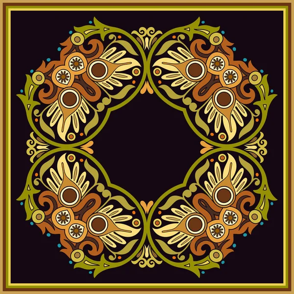 Vetor Abstrato Decorativo Floral Etnia Ornamental Ilustração Fundo Quadrado — Vetor de Stock