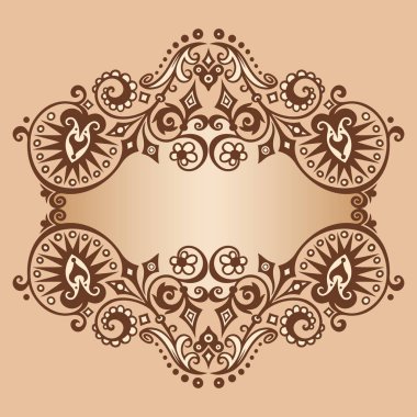 Vector soyut süslemeli doğa antika sınırı. Çiçek dekoratif renkli illüstrasyon