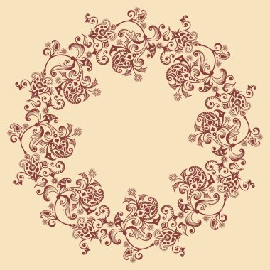 Vector soyut süs mahsulü klasik sınır. Çiçek dekoratif renkli illüstrasyon