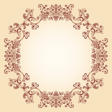 Vector soyut süs mahsulü klasik sınır. Çiçek dekoratif renkli illüstrasyon