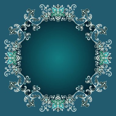 Vector soyut süs mahsulü klasik sınır. Çiçek dekoratif renkli illüstrasyon