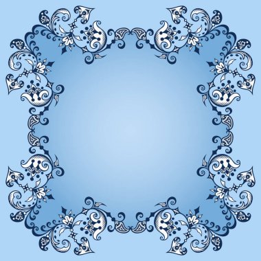 Vector soyut süslemeli doğa antika sınırı. Çiçek dekoratif renkli illüstrasyon