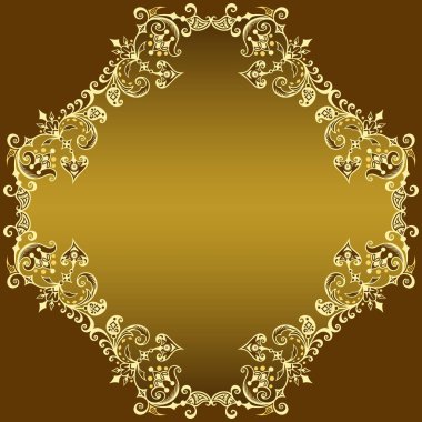 Vector soyut süslemeli doğa antika sınırı. Çiçek dekoratif renkli illüstrasyon