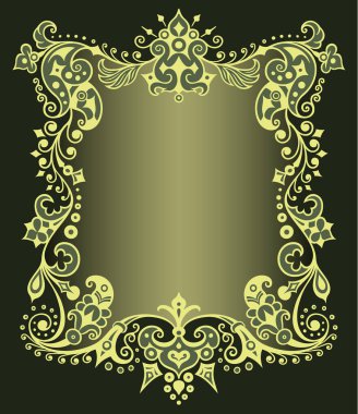 Vector soyut süslemeli doğa antika sınırı. Çiçek dekoratif renkli illüstrasyon