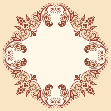 Vector soyut süslemeli doğa antika sınırı. Çiçek dekoratif renkli illüstrasyon