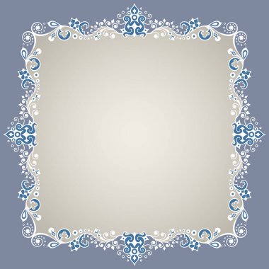 Vector soyut süslemeli doğa antika sınırı. Çiçek dekoratif renkli illüstrasyon