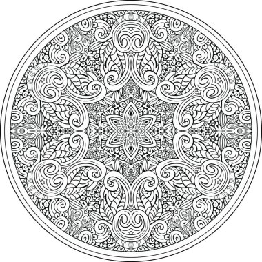 Vektör soyut çiçekli el çizimi mandala