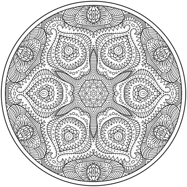 Vector Abstracte Bloemen Etnische Schets Hand Getekend Mandala — Stockvector