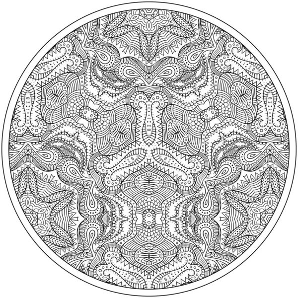 Vector Abstracte Bloemen Etnische Schets Hand Getekend Mandala — Stockvector