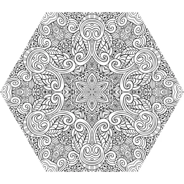 Vector Abstracte Bloemen Etnische Schets Hand Getekend Mandala — Stockvector