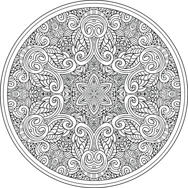 Vector Abstracte Bloemen Etnische Schets Hand Getekend Mandala — Stockvector