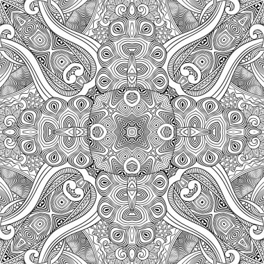 Etnik el çizimi vektör çizgisi kusursuz desen