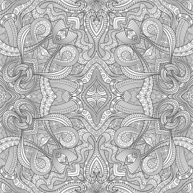 Etnik el çizimi vektör çizgisi kusursuz desen