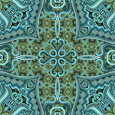 Vektör soyut etnik el kusursuz desen çizdi