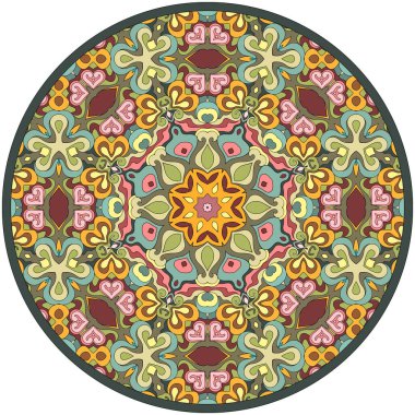 Vektör soyut mozaik el mandala çizildi