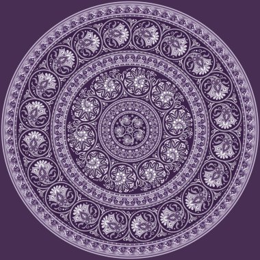 Vektör etnik yuvarlak süsleme.