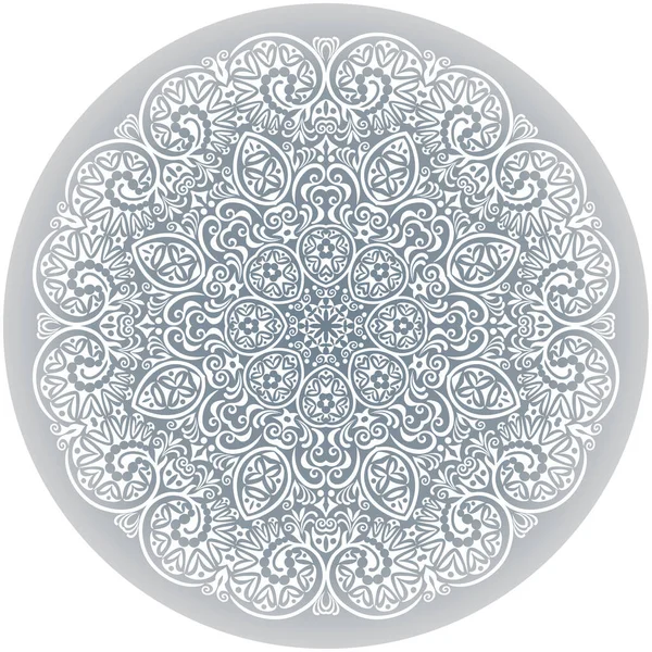 Vektor weiße ethnische runde ornamentale Illustration. — Stockvektor