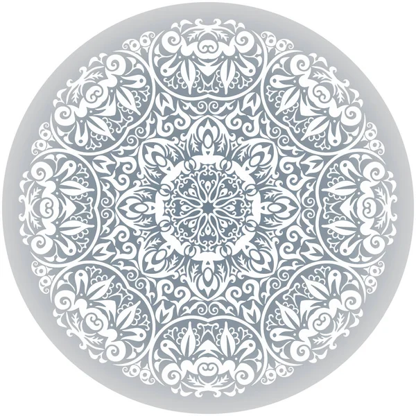 Векторная белая этническая круглая декоративная иллюстрация . — стоковый вектор