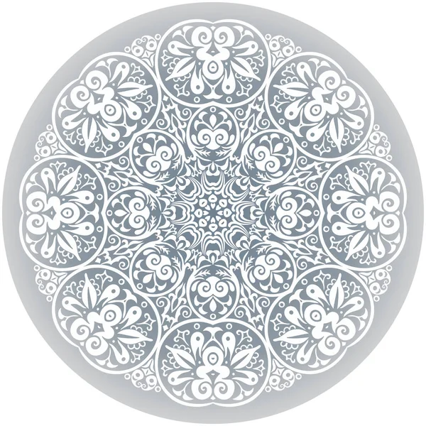 Illustration ornementale ronde ethnique blanche vectorielle. — Image vectorielle