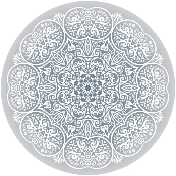 Векторная белая этническая круглая декоративная иллюстрация . — стоковый вектор