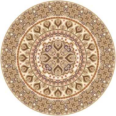 Vektör süslemesi klasik etnik yuvarlak illüstrasyon