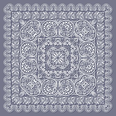 Soyut etnik doğa dantel kare illüstrasyonu.