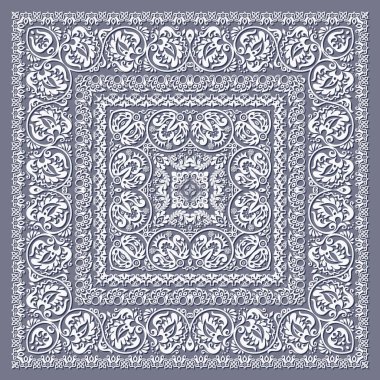 Soyut etnik doğa dantel kare illüstrasyonu.