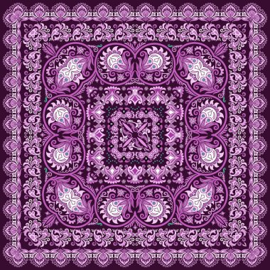 Vektör çiçekli etnik süsleme