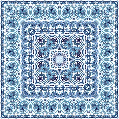 Vektör çiçekli etnik süsleme