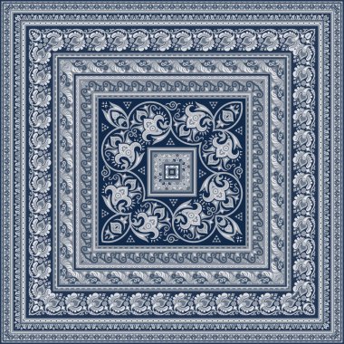 Vektör çiçekli etnik süsleme