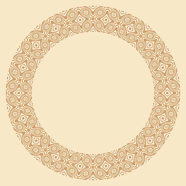 Векторно-декоративная винтажная этническая круглая рамка — стоковый вектор