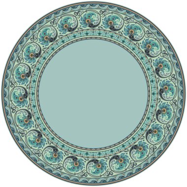 Vektör soyut süs doğası etnik yuvarlak çerçeve