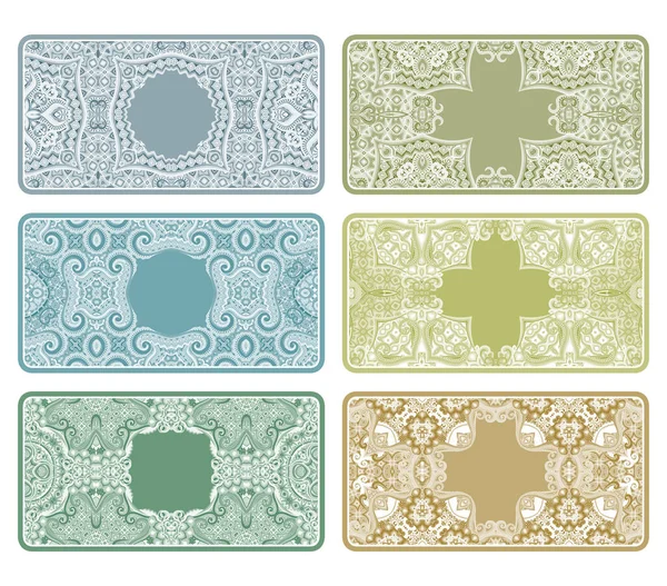 Conjunto de marcos de naturaleza ornamental abstracta vectorial . — Vector de stock