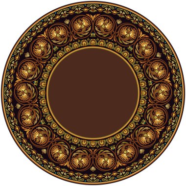 Vektör soyut süs doğası etnik yuvarlak çerçeve