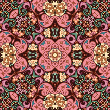 Vektör etnik doğa süs arka planı