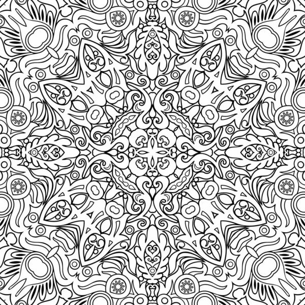 Vector ethnic line art hand drawn background — Stock Vector