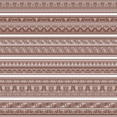 Soyut etnik çizgiler. Süs kenarlıkları ayarlandı