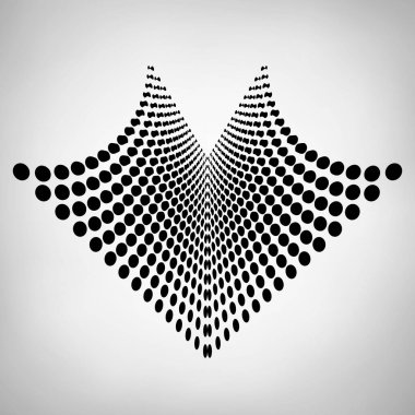 Çarpıtma efektli soyut geometrik öge