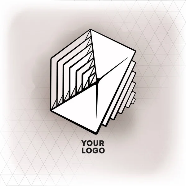 Vector geometric figure cube logo design — Stock Vector
