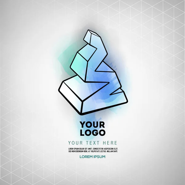 Vektör geometrik şekil piramit logo tasarımı — Stok Vektör