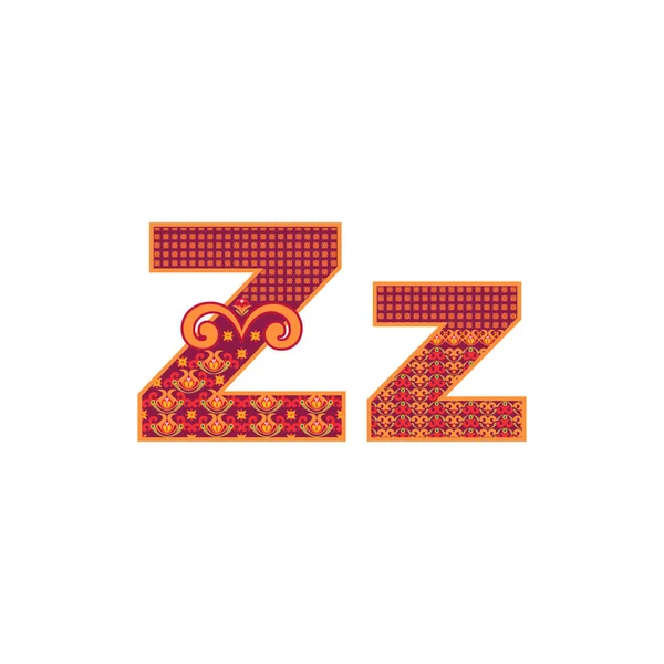 Διάνυσμα αφηρημένο γράμμα Ζ με διακοσμητικό μοτίβο. Πινακίδες κινουμένων σχεδίων — Διανυσματικό Αρχείο