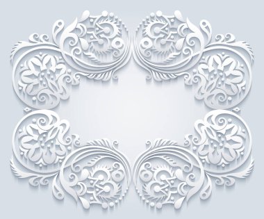 Soyut vektör süslemeli doğa vintage çerçeve.