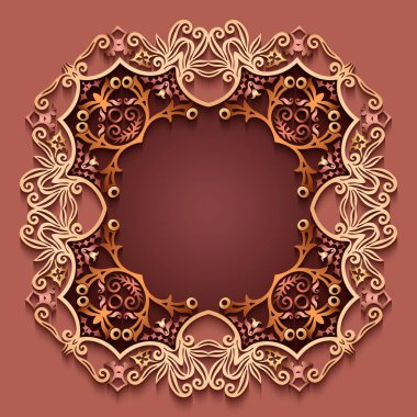 Soyut vektör süslemeli doğa vintage çerçeve.