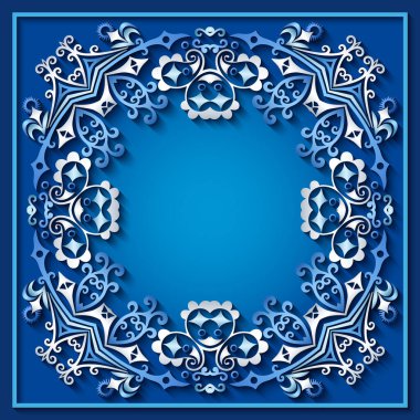 Soyut vektör süslemeli doğa vintage çerçeve.