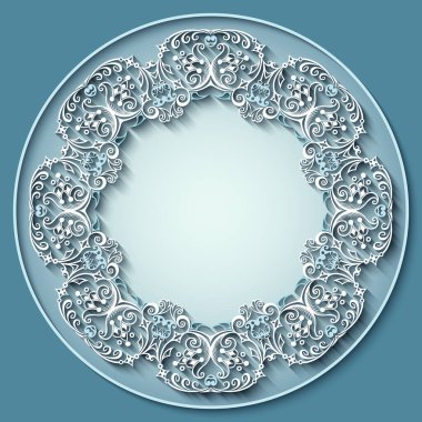 Soyut vektör süslemeli doğa vintage çerçeve.