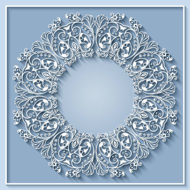 Soyut vektör süslemeli doğa vintage çerçeve.